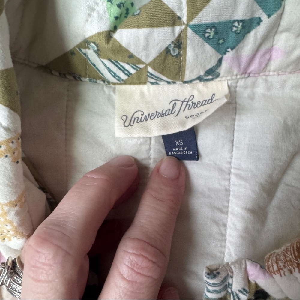 Universal Thread Quilted Jacket Patchwork Print S… - image 3